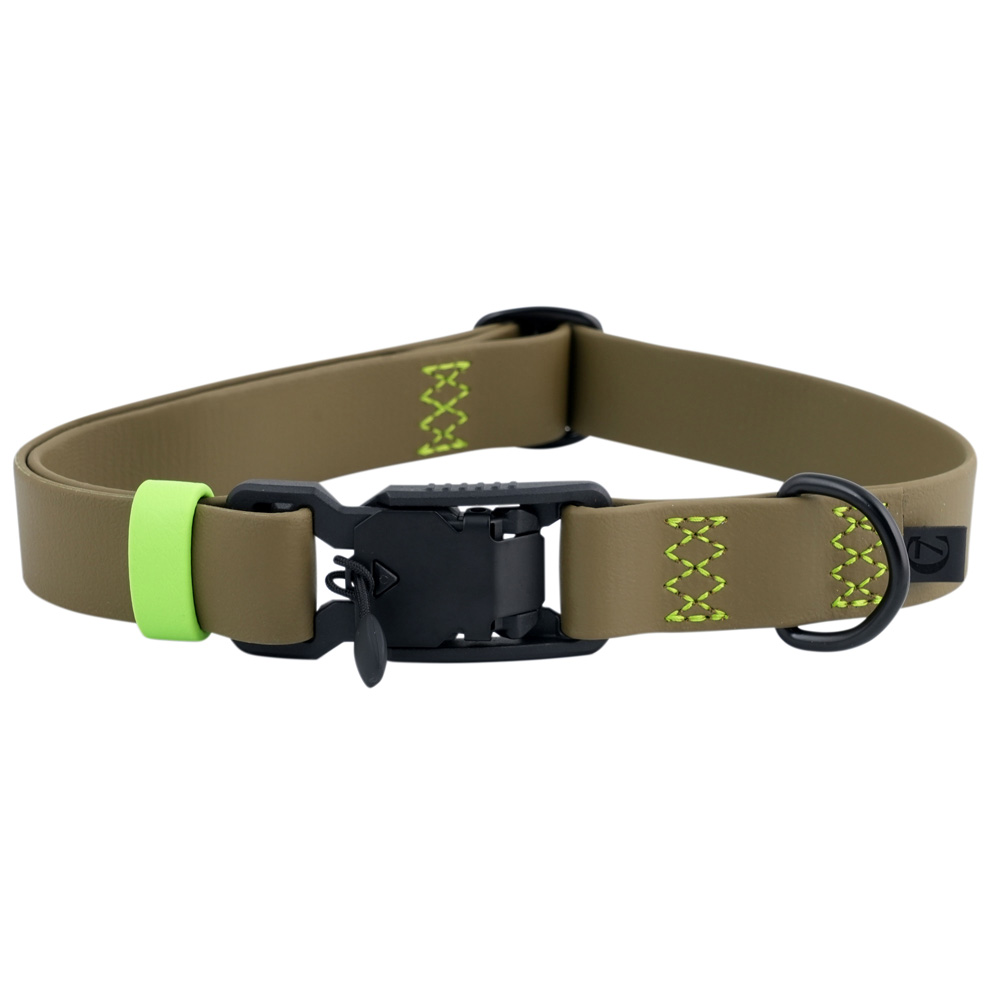 Cloud7® Hundehalsband Ipanema oliv-neon green, Gr. L, Breite: ca. 2,5 cm, Halsumfang: ca. 42 – 65 cm von Cloud7®