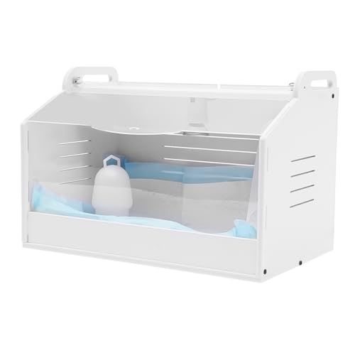 Chick brooder, Chick Incubator, Poultry Feeder, Ventilated Transport Box for Poultry, with Thermometer and Vent, White von CloveNight