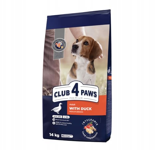 CLUB 4 PAWS PREMIUM VOLLSTÄNDIG TROCKENFUTTER FÜR ERWACHSENE MITTELLIGENE HUNDE RAS - DECKE 14KG von Club4Paws