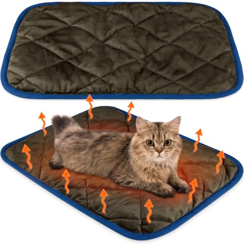 Clysee Selbstheizende Katzenmatte, selbstwärmend, waschbar, selbstheizend, Hundehüttenmatte, Hundekäfig-Pad, reflektiert Körperwärme, rutschfest, Thermo-Pads für Welpen, Katzen, drinnen und draußen, von Clysee