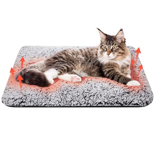 Clysee Selbstwärmende Katzenbettmatte, selbstheizende Katzenmatte, 40,6 x 50,8 cm, Katzenwärmer, Bettmatte für Wild- und Indoor-Katzen, waschbar, thermische Katzenmatte, Haustierhütte mit rutschfester von Clysee