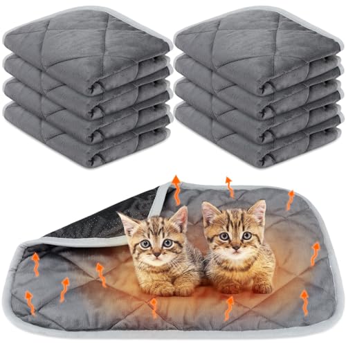 Clysee Selbstwärmende Katzenmatte, selbstheizende Hundeunterlage, 40,6 x 50,8 cm, warme Thermo-Unterlage, reflektiert Körperwärme, waschbar, für drinnen und draußen, rutschfeste Unterseite, Grau, 8 von Clysee