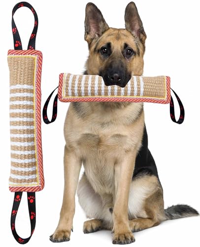 Clysoru Hundespielzeug aus Jute, robustes Jute-Kissen, robustes Trainingsgerät, rosa Fuß von Clysoru