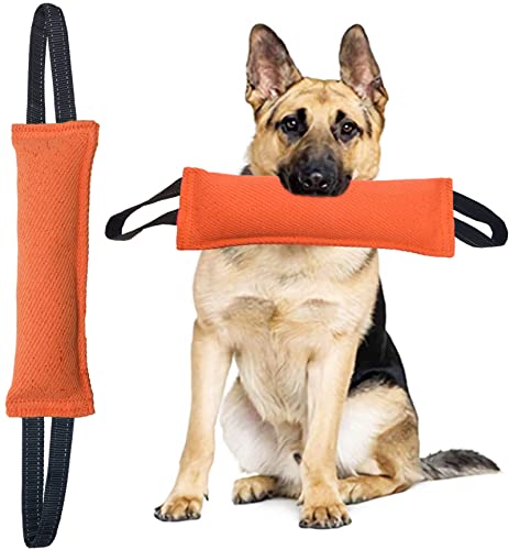 Clysrou Hundespielzeug, robustes Jute-Bisskissen – langlebig, Trainingsgerät – für Welpen bis große Hunde, interaktives Spielzeug (orange) von Clysoru