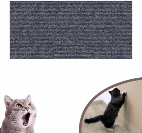 Cmeilau DIY Kletter-Katzenkratzer, zuschneidbarer Katzen-Wandkratzer, Selbstklebender Teppich, matt, an der Wand montierter Katzenkratzer, Katzen-Wandkletter-Klebetuch (Dark Grey, 30 * 100cm) von Cmeilau