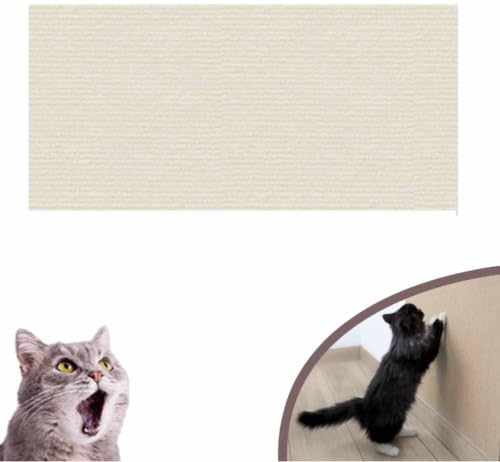 Cmeilau DIY Kletter-Katzenkratzer, zuschneidbarer Katzen-Wandkratzer, Selbstklebender Teppich, matt, an der Wand montierter Katzenkratzer, Katzen-Wandkletter-Klebetuch (White, 40 * 100cm) von Cmeilau