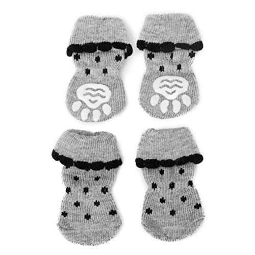 4pcs Hundesocken Stiefel Schuhe für Hunde Katze Socken Nicht rutschfeste Soles Verstellbare Hundekatze-Pfoten-Socken für Innenraum im Freien im Freien in 30 x 75 mm (nur für Welpen) Haustiersocken ge von Cndiyald