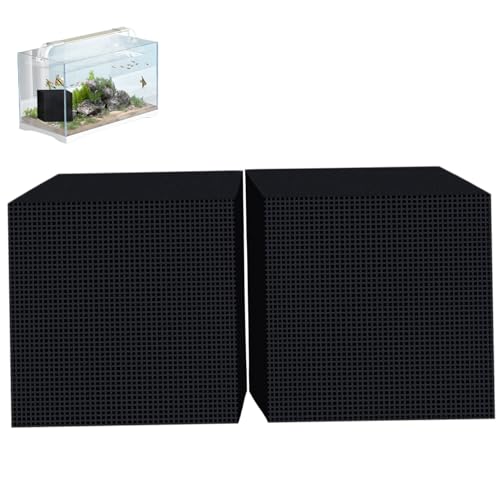 Cndiyald 2pcs Wassertrogreiniger Würfel 4x4x4in Starke Filtration Aktiviertes Kohlenstoff Aquarium Kohlenstoff wiederverwendbares Tierwassertank für 39,37 Zoll Fischtank von Cndiyald