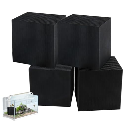 Cndiyald 4pcs Wassertrogreiniger Würfel 4x4x4in Starke Filtration aktiviertes Kohlenstoff Aquarium Kohlenstoff wiederverwendbares Tierwassertank für 78,74 Zoll Fischtank von Cndiyald