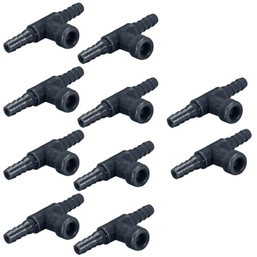 Cndiyald Aquariumschlauchanschluss 2 Wege Luftpumpensteuerventile Aquariumschlauchanschluss geformtes Aquariumzubehör liefert Schwarze 10 Packs von Cndiyald