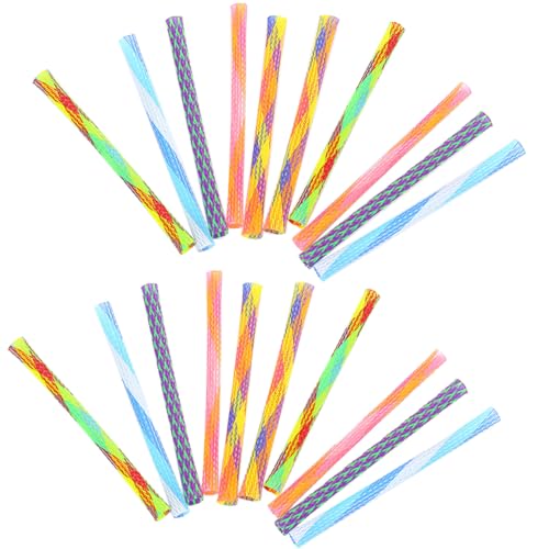 Cndiyald Cat Toy Spring Stick interaktiver Kätzchen Nylon Mesh Tube Teleskop Flexibler Spaß farbenfroh für PET 20pcs lustige Katzenstange von Cndiyald