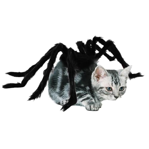 Cndiyald Hunde Spider Halloween Kostüm Cosplay Realistische Plüschhund Spinnen Kostüme mit Hellen Augen für Halloween -Party -Haustier -Dress -up -Outfit schwarz l Haustier Kostüm von Cndiyald