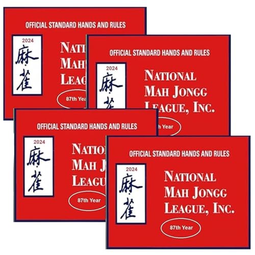 Cndiyald Mahjong -Karten 2024, 4PCS 5.8x4,7 Mah Jong League -Karten, National 2024 Mahjong Karten offizielle Standardregeln und Kartentypzieherspiele von Cndiyald