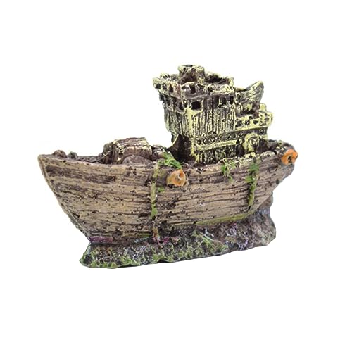 Cndiyald Schiffswrack Aquarium Ornament Wrack Fischerei Aquarium Dekor Mini Rustikal und Vintage-Look Schiffwrack umweltfreundlich von Cndiyald