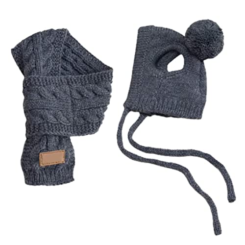 Cndiyald Strickhutschal für Hundhut -Hut -Schal Set warme süße Strickkappen Winter Ohr Halswärmer Outfits für kleines Haustier von Cndiyald