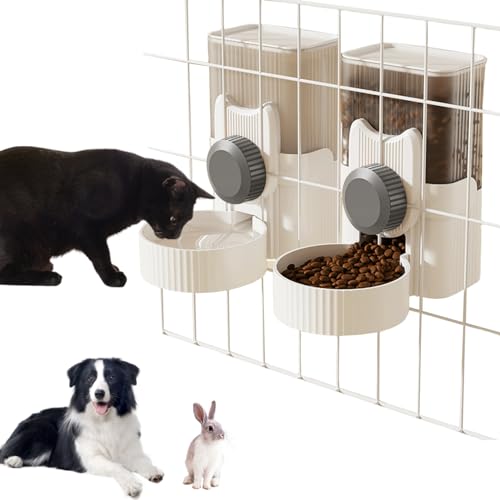 Hängende automatische Haustierfutterhäuse und Wasserspender 1L Großkapazität kleiner Tiernahrungsmittel -Dispenser Käfigzubehör für Hundekatze Kaninchen Hängende Haustier -Feeder von Cndiyald
