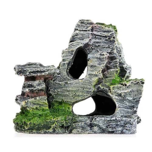 Harz Aquarium Rock Ornament Aquarium Rockerie verstecken Rock Höhle Dekor Unterwasser Landschaft Bergansicht Ornament Fischtank Rockerie von Cndiyald