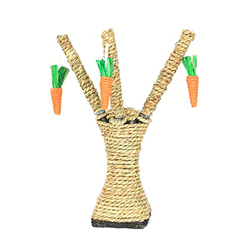 Katzenbaumklettern Baumform Rattan Graskratzer Spielzeug für Kaninchen mit hängenden Karotten -Pet -Bildungspultionen von Cndiyald