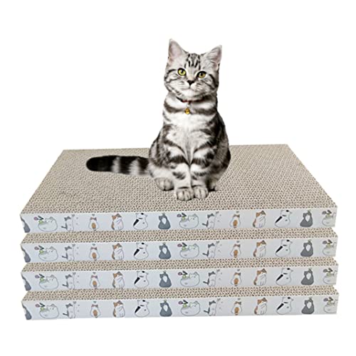 Katzenkratzer -Karton -Katzen Kratzpolster Reversible Cat Croboker Kitty Kratzplatte für Innenkatzen Krallen 4pcs von Cndiyald