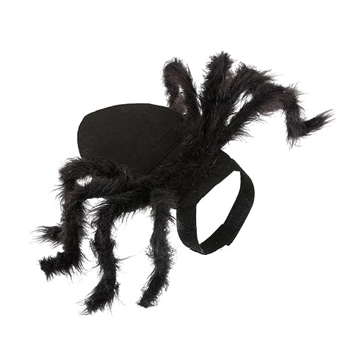 Cndiyald Spider Cat Neck Wear Spider Cat Kostüm Verstellbarer Spinnen Halloween Pet Neck tragen Welpenkabelbaum Kleidung für Halloween Festival Cosplay Party Schwarz S 1pc von Cndiyald