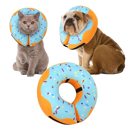 Genesungs-Donut-Halsband für Hunde und Katzen, aufblasbares Hundekegel-Halsband Alternative nach Operationen, weicher Hundekegel für große, mittelgroße und kleine Hunde, verstellbares Hundehalsband von Cneo