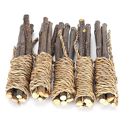 Cocoarm Bio-Kauspielzeug aus Holz für Kleintiere – Natürliche Äste mit Seetangseil, Süßer Geschmack, Zähneknirschen bei Haustieren von Cocoarm