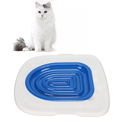 Cocoarm Katzentoiletten-Trainingsset, Universelles, Abnehmbares Design, Wiederverwendbarer, Umweltfreundlicher Katzentoilettentrainer für die Haustierreinigung (Weißes Tablett, 1 Blaue von Cocoarm