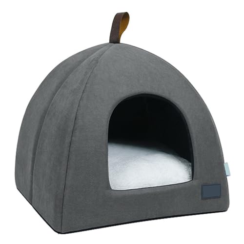 Katzenbett Höhle, Haustierzelt Faltbares Katzen-Hundebett Atmungsaktives Katzenhaus Indoor Haustierzelt Hundebett mit Matte (L) von Cocoarm