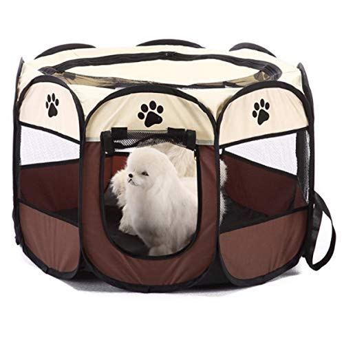 Cocolook Cat Playpen Cage tragbare Falten Haustier-Zelt-Hundehaus-Käfig Hund Katze Zelt Playpen Welpen Kennel Einfache Bedienung Octagon Zaun, 73x73x43cm von Cocolook