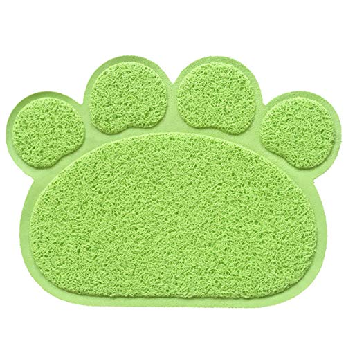 Cocolook Haustier Hund Katze Füttern Matten-Auflage Netter Paw Pet-Teller-Schüssel-Feed Platz Welpen Bett Decke Tischsets Gras-Grün,30x40cm von Cocolook