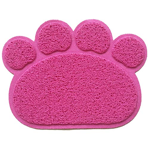 Cocolook Haustier Hund Katze Füttern Matten-Auflage Netter Paw Pet-Teller-Schüssel-Feed Platz Welpen Bett Decke Tischsets Rose Red,30x40cm von Cocolook