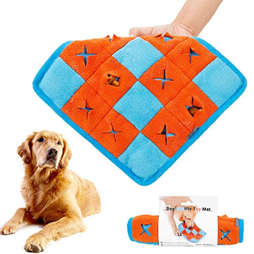 Cocolook Haustier Hund Snuffle Mat Dog Nose Arbeit Pad Feeding Matte waschbar Pet Sniffing Trainingsdecke Abnehmbare Fleece-Pads für Hunde Welpen E 25.5X25.5cm von Cocolook