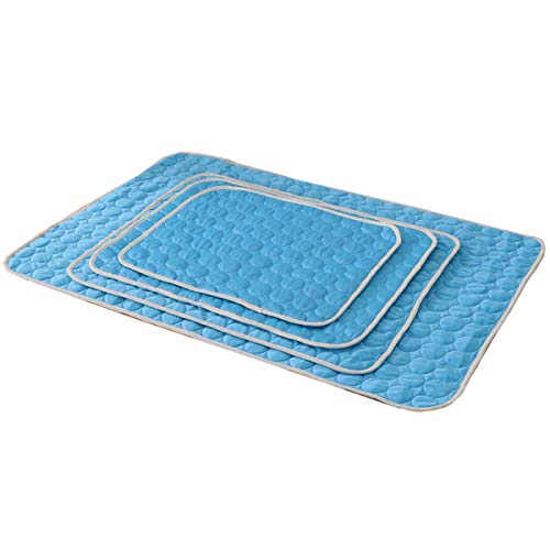 Cocolook Haustier-Hundekühlmatten Katzen-Hundebett Sofa Haustier-Bett für Hund Katzen Hitze Relief Kühlmatte Bodenmatte Hundebedarf Haustier-Produkt Blau,102 x70cm von Cocolook