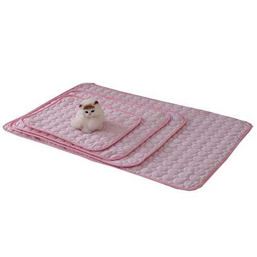 Cocolook Haustier-Hundekühlmatten Katzen-Hundebett Sofa Haustier-Bett für Hund Katzen Hitze Relief Kühlmatte Bodenmatte Hundebedarf Haustier-Produkt Rosa,50 x 40cm von Cocolook