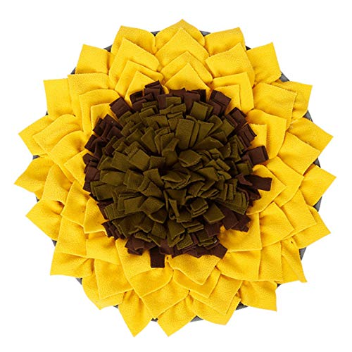 Cocolook Hündchen Snuffle Mat Katzen-Haustier-Sniffing Trainings Pad Puppy Activity Trainingsdecke Abnehmbare Fleece-Pads Sonnenblume von Cocolook