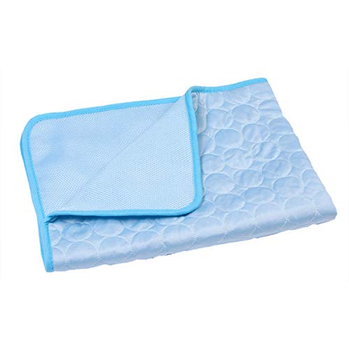 Cocolook Hundematte Ice Pad 100 X 70cm EIS-Silk Kühle Hundebetten Sofakissen Fit All Haustier Hund Katze Kühlmatte Hellblau,40x30cm von Cocolook