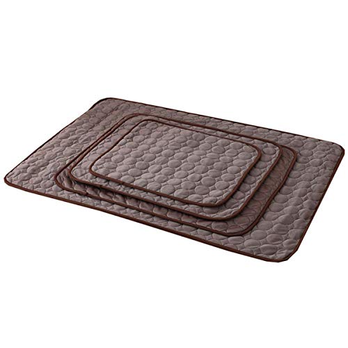 Cocolook Hundematte Ice Pad 100 X 70cm EIS-Silk Kühle Hundebetten Sofakissen Fit All Haustier Hund Katze Kühlmatte Kaffee,62x50cm von Cocolook