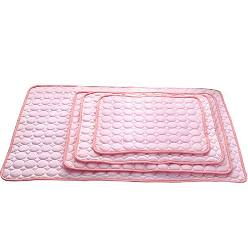 Cocolook Hundematte Ice Pad 100 X 70cm EIS-Silk Kühle Hundebetten Sofakissen Fit All Haustier Hund Katze Kühlmatte Rosa,100x70cm von Cocolook