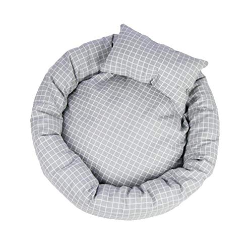 Cocolook Round-Haustier-Bett Warm Haus Cat Soft-Pet Products Plaid Haus für Hund Haustier-Kissen Kühlhundekissen Waschbare Welpen Bett Grau,S 35x23x10cm von Cocolook