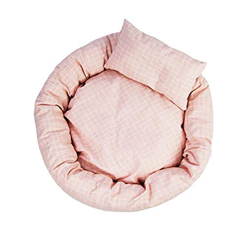 Cocolook Round-Haustier-Bett Warm Haus Cat Soft-Pet Products Plaid Haus für Hund Haustier-Kissen Kühlhundekissen Waschbare Welpen Bett Rosa,S 35x23x10cm von Cocolook