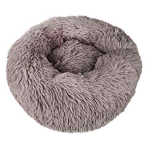 Cocolook Soft Cat Bett-Haus Runde Lange Plüsch Beste-Hundebett für Hunde Korb Pet Products Kissen Katze Haustier-Bett-Mat Cat House Tiere Sofa Braun,S von Cocolook