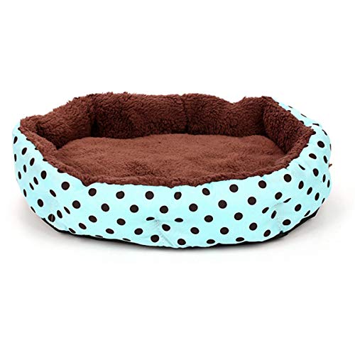 Cocolook Warm Dog Soft-Hundebett Geeignete Haustier-Katzen-Kaninchen Octagonal Bett-Haus-Kissen Korb für Small Medium Pet Blau,L von Cocolook