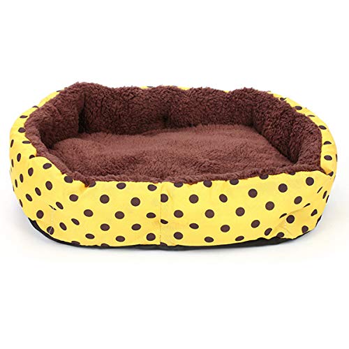 Cocolook Warm Dog Soft-Hundebett Geeignete Haustier-Katzen-Kaninchen Octagonal Bett-Haus-Kissen Korb für Small Medium Pet Gelb,L von Cocolook