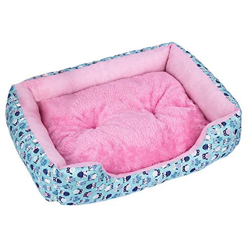 Cocolook Warm Hundebett Mat Soft-Hundehütte Plüsch Bett wasserdichtes Tuch Nest Puppy Pet Supplies Blau,65x55x13cm von Cocolook