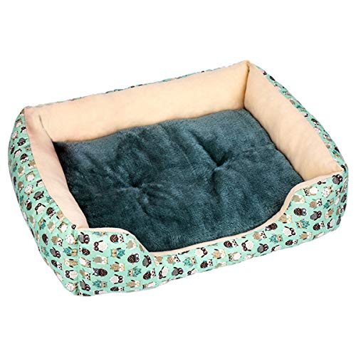 Cocolook Warm Hundebett Mat Soft-Hundehütte Plüsch Bett wasserdichtes Tuch Nest Puppy Pet Supplies Grün,42x35x8cm von Cocolook