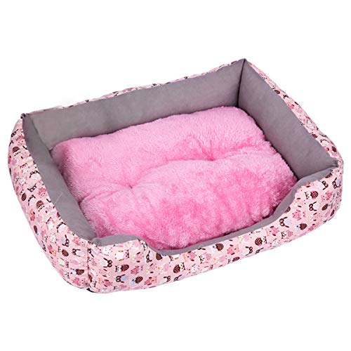 Cocolook Warm Hundebett Mat Soft-Hundehütte Plüsch Bett wasserdichtes Tuch Nest Puppy Pet Supplies Rosa,57x45x13cm von Cocolook