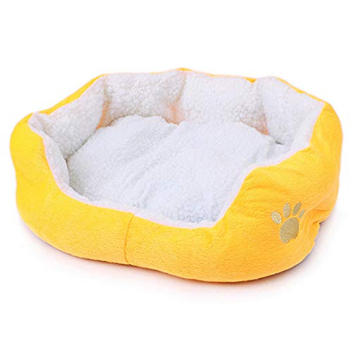 Cocolook Warm Puppy bequemer Soft Pad Bed waschbare Haustier-Kissen-Matten-Hundezubehör Gelb,M von Cocolook