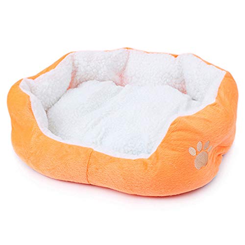 Cocolook Warm Puppy bequemer Soft Pad Bed waschbare Haustier-Kissen-Matten-Hundezubehör Orange,M von Cocolook