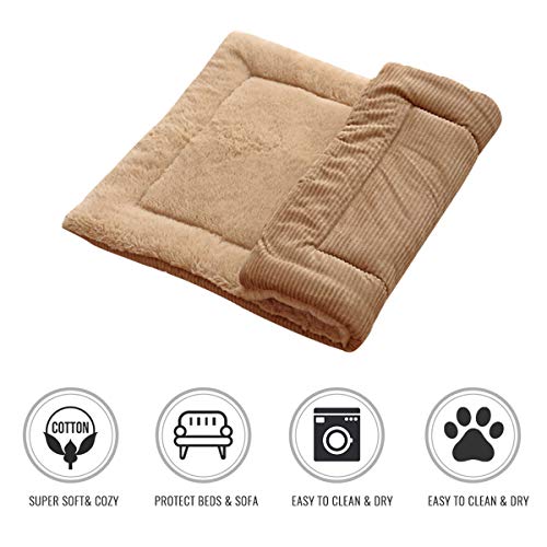 Knochen-Haustier-Bett-warme Haustier-Bettwäsche für Small Medium Large Dog Soft-Haustier-Bett für Hunde Waschbar Haus-Katze-Welpen Cotton Kennel Wash Corduroy Khaki,60x40cm von Cocolook