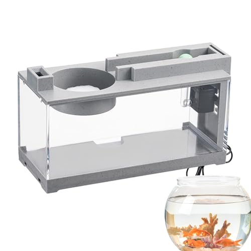 Aquarium, kleines Aquarium, Starter-Set mit Luftpumpe und Licht, dekoratives Retro, leises kleines Aquarium, für Betta-Fische, Garnelen, G_Oldfish, Schildkröten, Reptilien, Garnelen, Mooskrabben, 31,5 von Coiroaoz